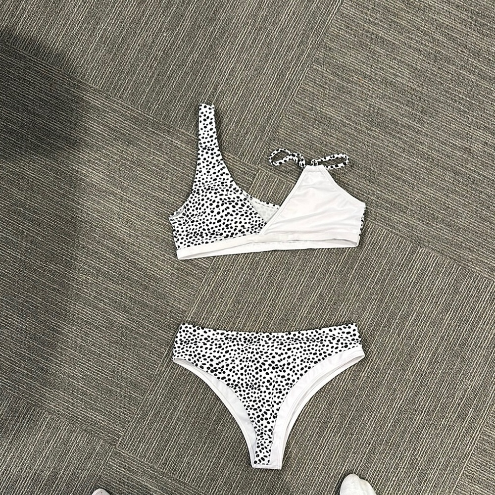 Stylish Black and White Polka Dot Bikini